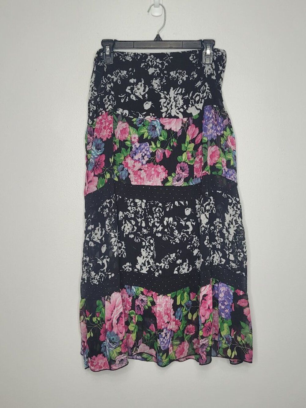 Y2k Notations mixed print bold elastic waist maximalist midi maxi skirt size M